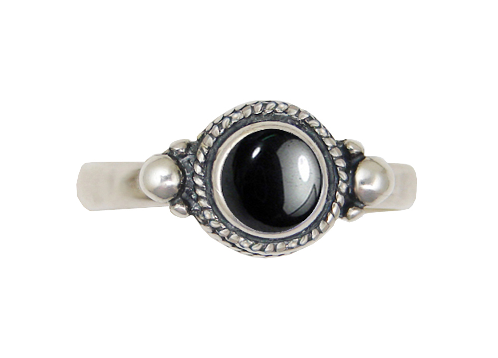 Sterling Silver Ring With Hematite Size 6